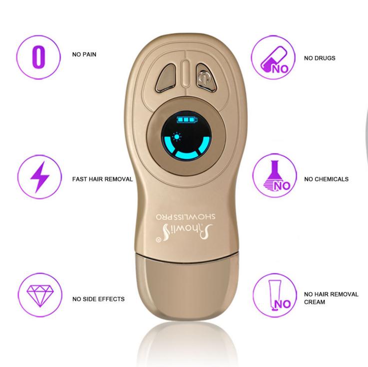 Showliss Pro Blue Light heat hair removal gold